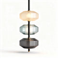 Lampadario a sospensione in vetro colorato con struttura in metallo 20 x 20 x 60cm