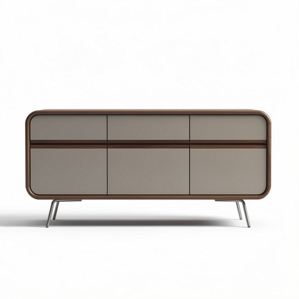 Madia moderna in legno con finitura grigia e dimensioni 120 x 50 x 75cm