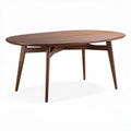 Tavolo ovale in legno di noce 150 x 90 x 75 cm per sala da pranzo