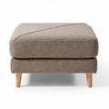 Pouf quadrato in tessuto grigio 60 x 60 x 40cm con piedi in legno