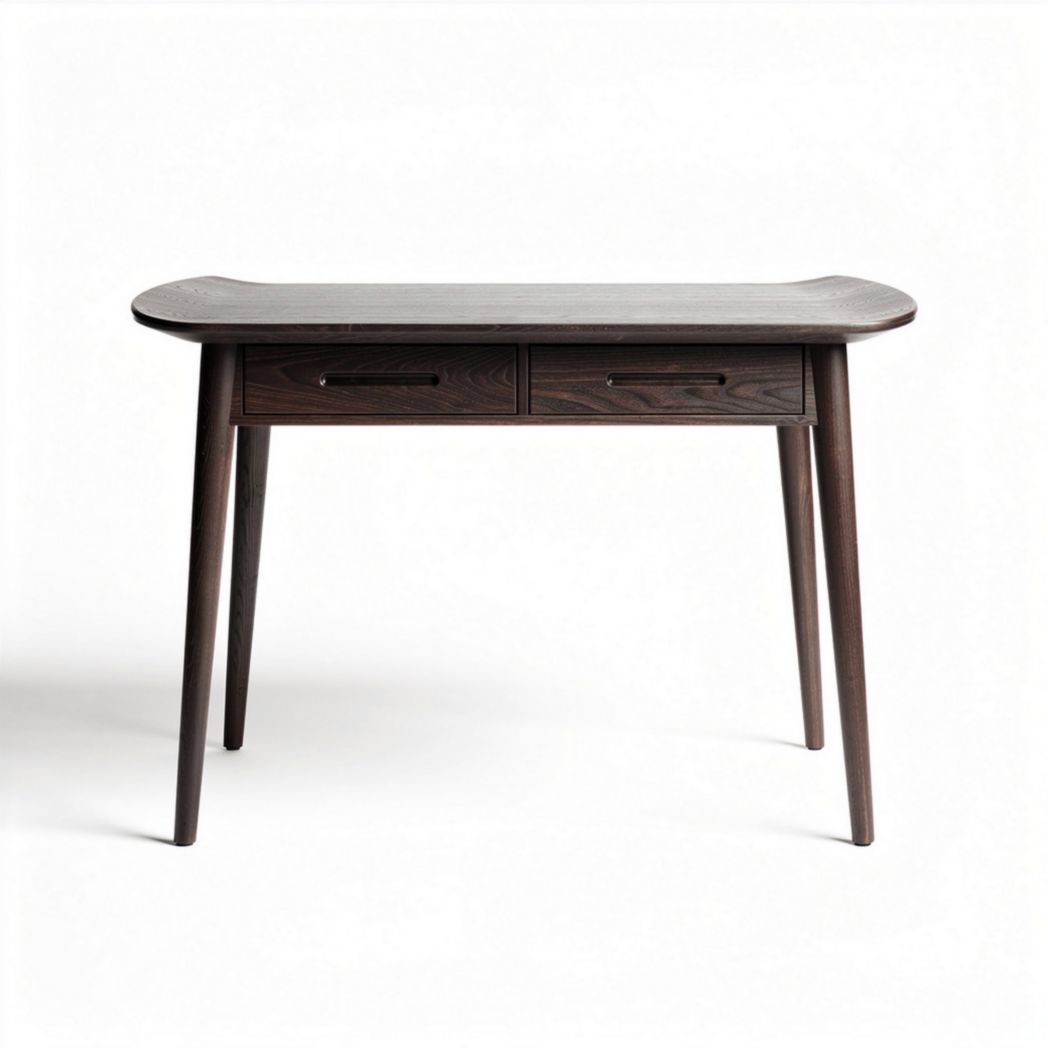 Tavolo in legno scuro con due cassetti dimensioni 120 x 60 x 75cm