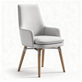 Sedia da pranzo imbottita in tessuto grigio con gambe in legno 50 x 55 x 90cm